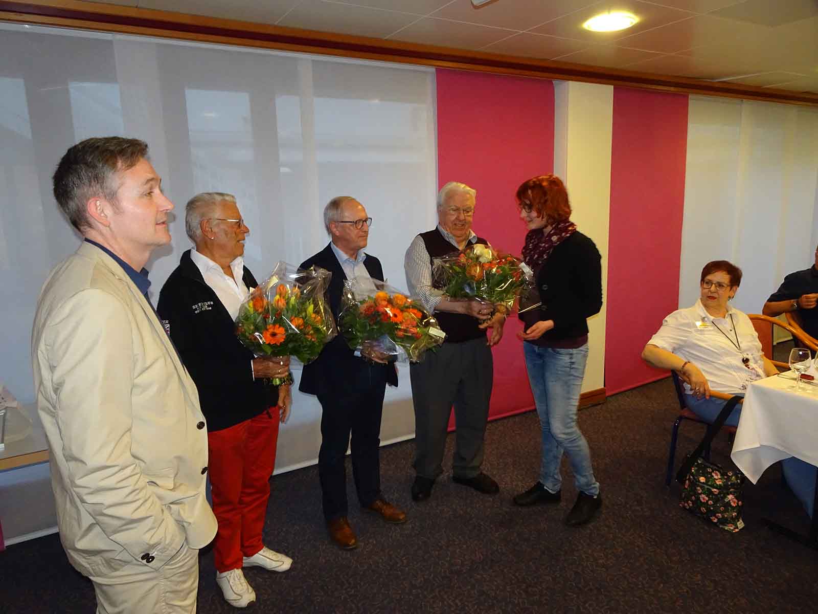 Ehrungen an der letztjährigen GV: (von links) Präsident Fredy Wunderlin, Hans Wiederkehr, Kurt Ehrat, Sepp Bamert und Patricia Gabathuler.