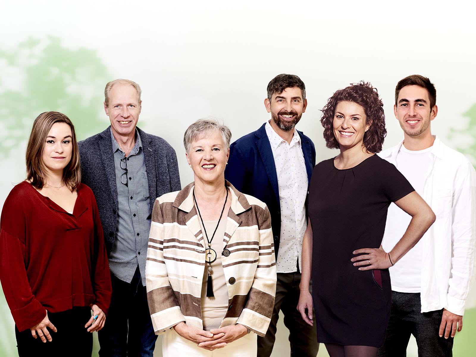 Sophie Kreutzberg, Markus Huber, Monika Bätschmann, Roland Hurschler, Tina Erb und Martin Busekros (v.l.n.r.)